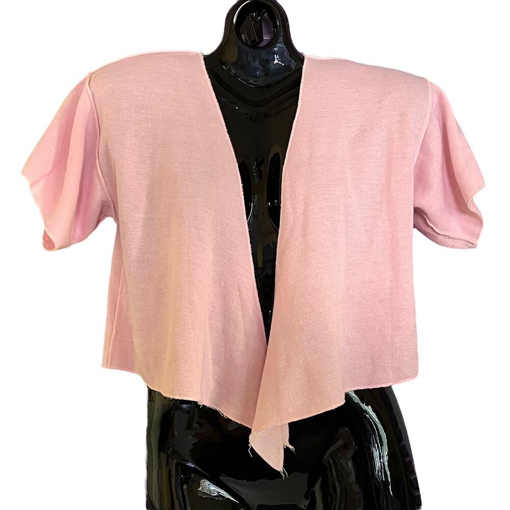 Vintage New York Shirtworks Pink Jersey Fleece Cardigan Shrug